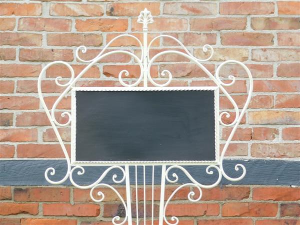 Grote foto welkomstbord op standaard smeedijzer wit huis en inrichting woningdecoratie