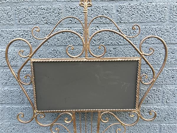 Grote foto welkom bord metaal op standaard smeedijzer bruin huis en inrichting woningdecoratie