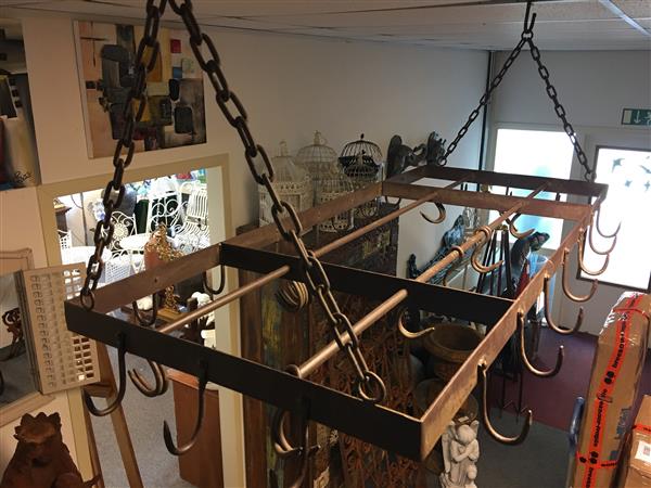Grote foto kopjes wild horeca keuken hanger ijzeren kruidenrek met 38 haken tuin en terras tuindecoratie