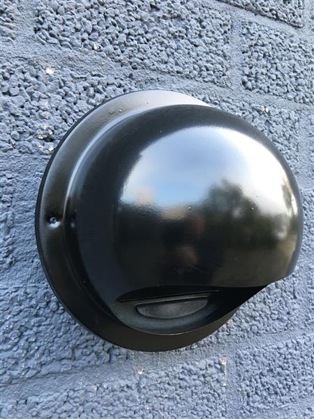 Grote foto luchtrooster ventilatierooster bolrooster rvs zwart. huis en inrichting kachels en openhaarden