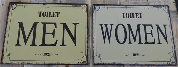 Grote foto set tekens voor wc deuren tin plate woman men. laatste doe het zelf en verbouw materialen en producten