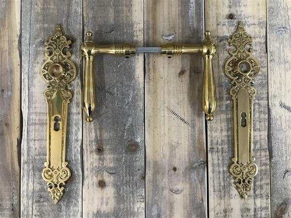 Grote foto set deurbeslag voor kamerdeuren gepolijst messing bb 72 klinken en deurplaten doe het zelf en verbouw materialen en producten