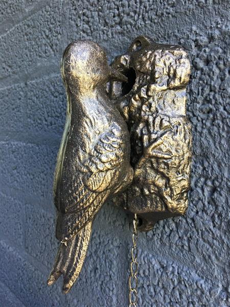 Grote foto deurklopper specht bronskleurig metaal doe het zelf en verbouw materialen en producten