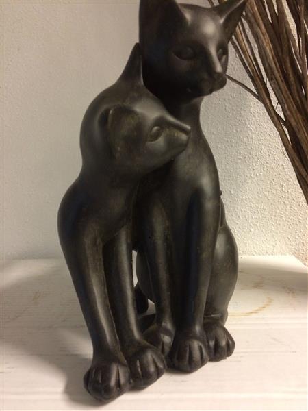 Grote foto set van 2 katten die spelen polystein. tuin en terras tuindecoratie