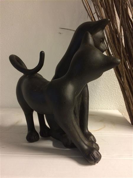 Grote foto set van 2 katten die spelen polystein. tuin en terras tuindecoratie