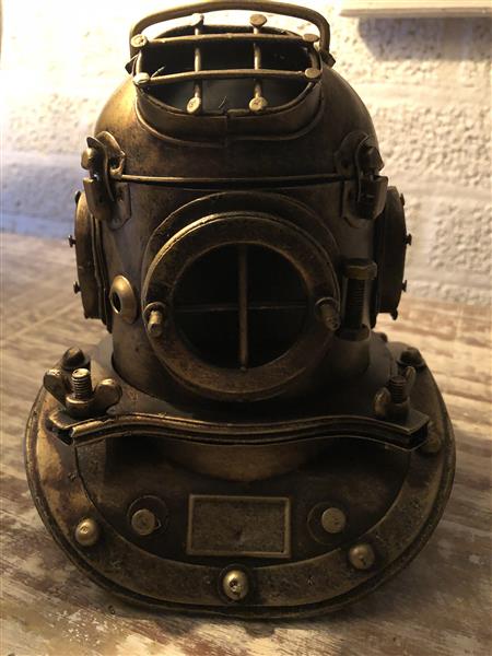 Grote foto nautistische brass messing look duikhelm prachtig tuin en terras tuindecoratie