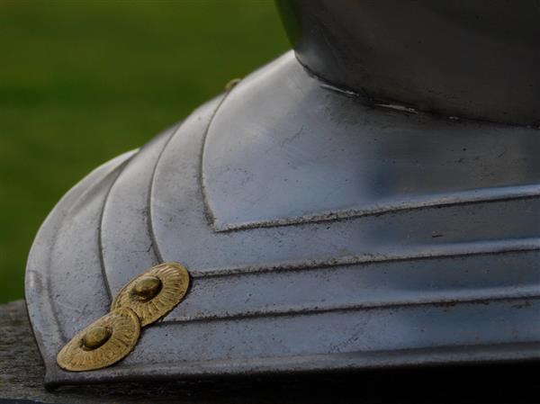 Grote foto ridderhelm metaal gepolijst en geolied tuin en terras tuindecoratie