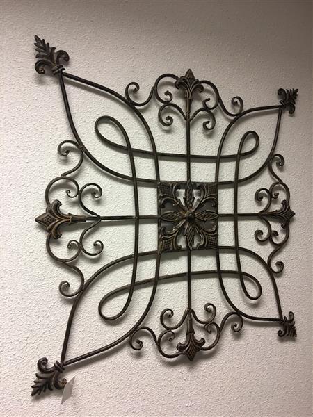 Grote foto decoratief wandornament metaal bruin tuin en terras tuindecoratie