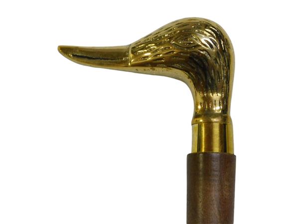 Grote foto schoenlepel met eend hardhout en messing tuin en terras tuindecoratie