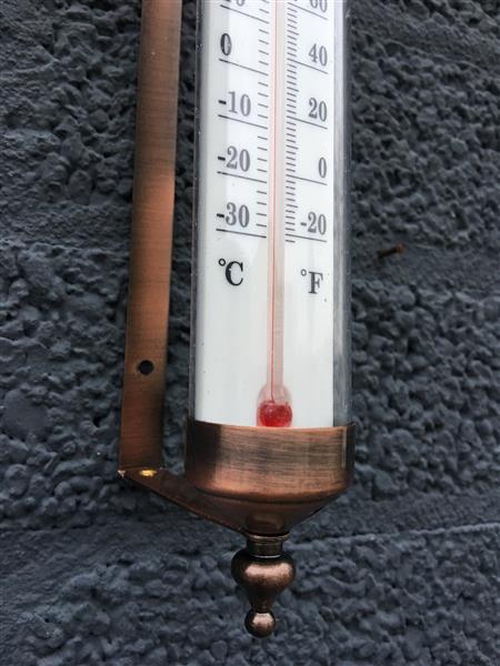 Grote foto frame messing metaal met thermometer klassiek model tuin en terras tuindecoratie