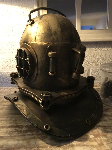Grote foto nautistische brass messing look duikhelm xl prachtig tuin en terras tuindecoratie
