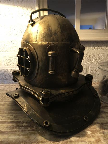 Grote foto nautistische brass messing look duikhelm xl prachtig tuin en terras tuindecoratie