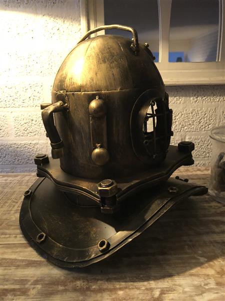 Grote foto nautistische brass messing look duikhelm xl prachtig tuin en terras tuindecoratie