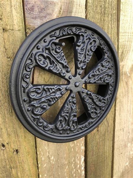 Grote foto verstelbaar luchtrooster openhaard rooster rond gietijzer zwart. nog 1 huis en inrichting kachels en openhaarden