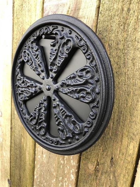 Grote foto verstelbaar luchtrooster openhaard rooster rond gietijzer zwart. nog 1 huis en inrichting kachels en openhaarden