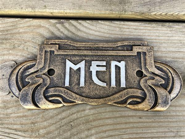 Grote foto set van tekens voor de wc deur gietijzer geschilderd man vrouw mooi zwaar uitgevoerd doe het zelf en verbouw materialen en producten