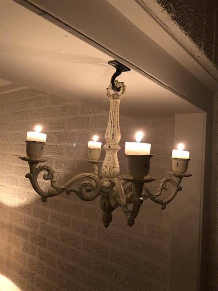 Grote foto hangkandelaar smeedijzer old white tuin en terras verlichting