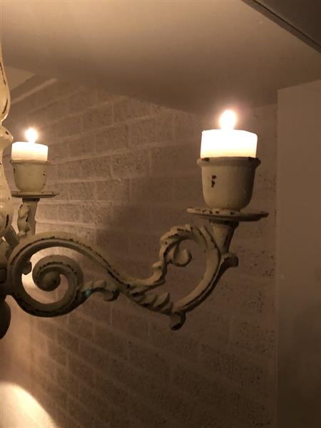 Grote foto hangkandelaar smeedijzer old white tuin en terras verlichting