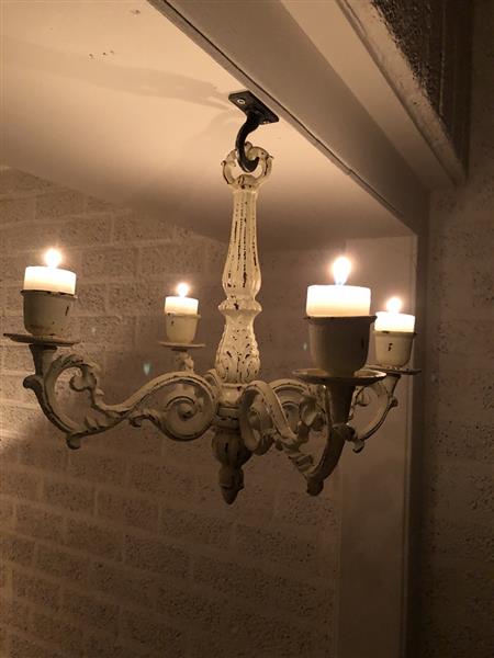 Grote foto hangkandelaar smeedijzer old white tuin en terras verlichting