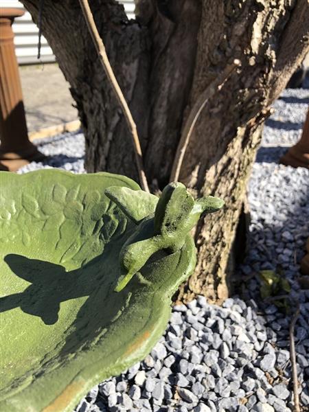 Grote foto laatste vogelbad met hummingbird xl gietijzer antiek groen rust. tuin en terras tuindecoratie