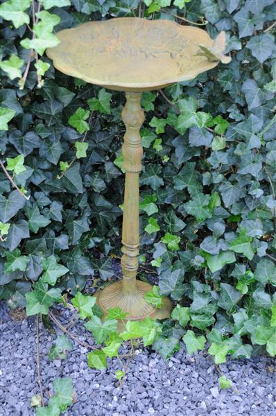 Grote foto laatste vogelbad met hummingbird xl gietijzer antiek groen rust. tuin en terras tuindecoratie