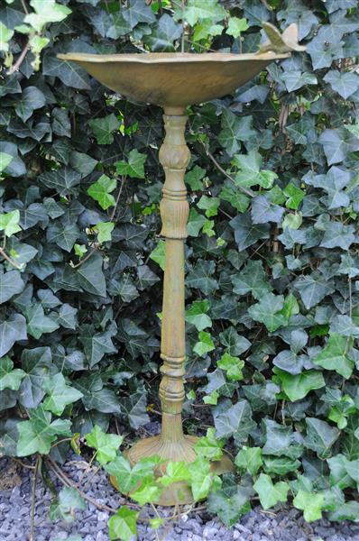 Grote foto laatste vogelbad met hummingbird xl gietijzer antiek groen rust. tuin en terras tuindecoratie
