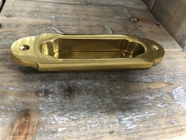 Grote foto komgreep gepolijst messing handvat klassiek voor schuifdeur doe het zelf en verbouw materialen en producten