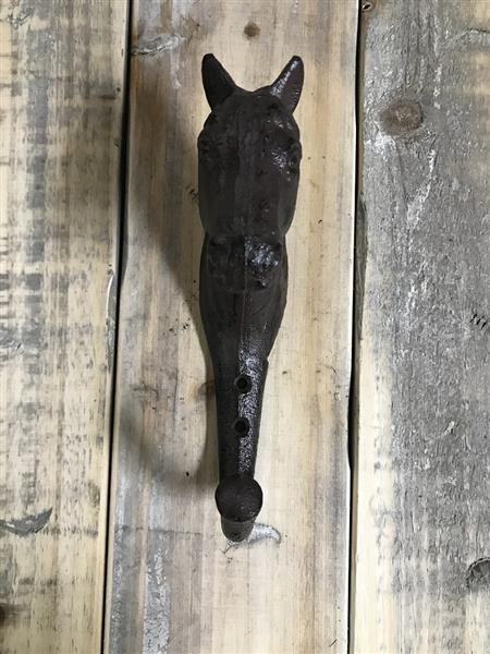 Grote foto kapstok als een paard haak in antiek bruin tuin en terras tuindecoratie