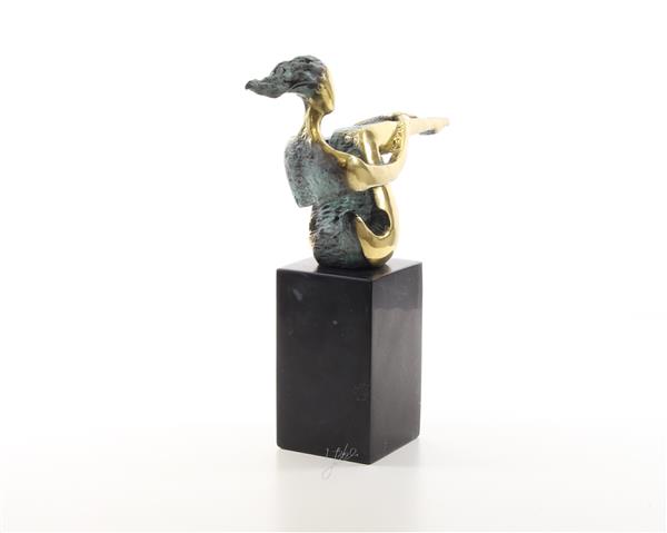 Grote foto een bronzen beeld sculptuur van een naakte vrouw zittend tuin en terras tuindecoratie