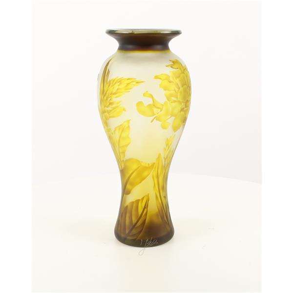 Grote foto een cameo glas baluster vaas dragonfly tuin en terras tuindecoratie