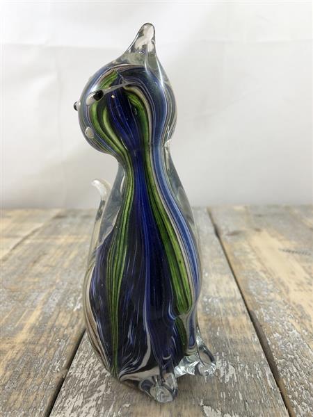 Grote foto murano glazen beeld van een zittende mini kat laatste tuin en terras tuindecoratie