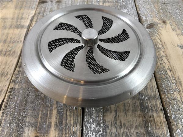 Grote foto bedienbaar luchtrooster openhaard rvs rooster rond. huis en inrichting kachels en openhaarden