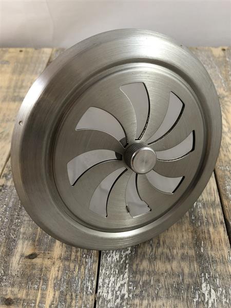 Grote foto bedienbaar luchtrooster openhaard rvs rooster rond. huis en inrichting kachels en openhaarden