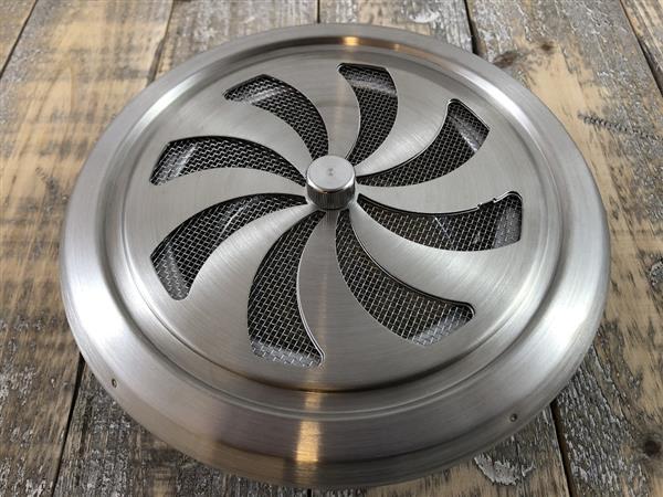 Grote foto bedienbaar groot luchtrooster openhaard rvs rooster rond. huis en inrichting kachels en openhaarden