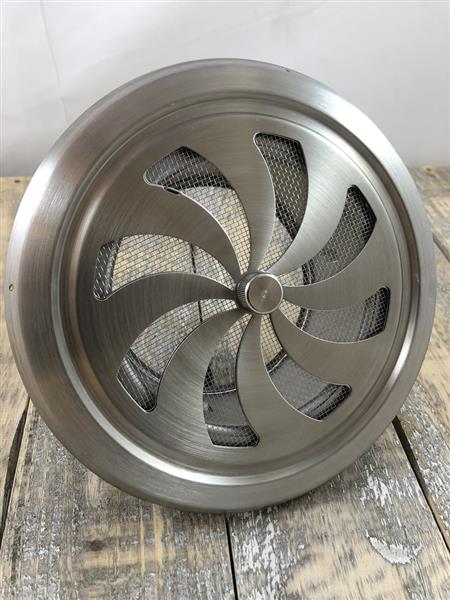 Grote foto bedienbaar groot luchtrooster openhaard rvs rooster rond. huis en inrichting kachels en openhaarden