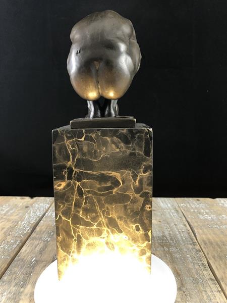 Grote foto een bronzen beeld sculptuur van een duikende man the dive tuin en terras tuindecoratie