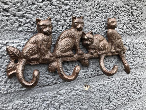 Grote foto kapstok met katten bruin gietijzer tuin en terras overige tuin en terras