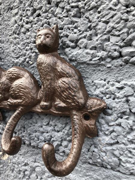 Grote foto kapstok met katten bruin gietijzer tuin en terras overige tuin en terras