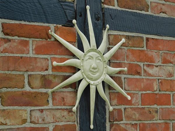 Grote foto wandornament zon old white metaal tuin en terras tuindecoratie
