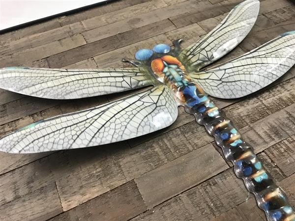 Grote foto set libelles metalen wandornamenten heel erg mooi tuin en terras tuindecoratie