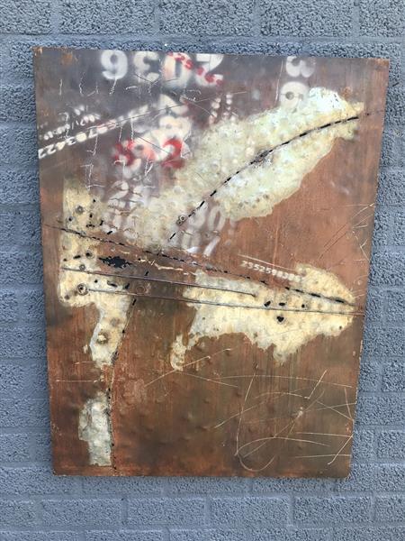 Grote foto metalen schilderij bijzonder en uniek kunstwerk industriele look huis en inrichting woningdecoratie