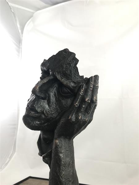 Grote foto beeld de denker polystone brons look fraai ontwerp tuin en terras tuindecoratie