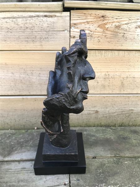 Grote foto beeld de denker polystone brons look fraai ontwerp tuin en terras tuindecoratie