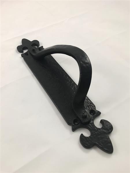 Grote foto prachtige deurgreep handgreep gietijzer mat zwart rechts handvat doe het zelf en verbouw materialen en producten