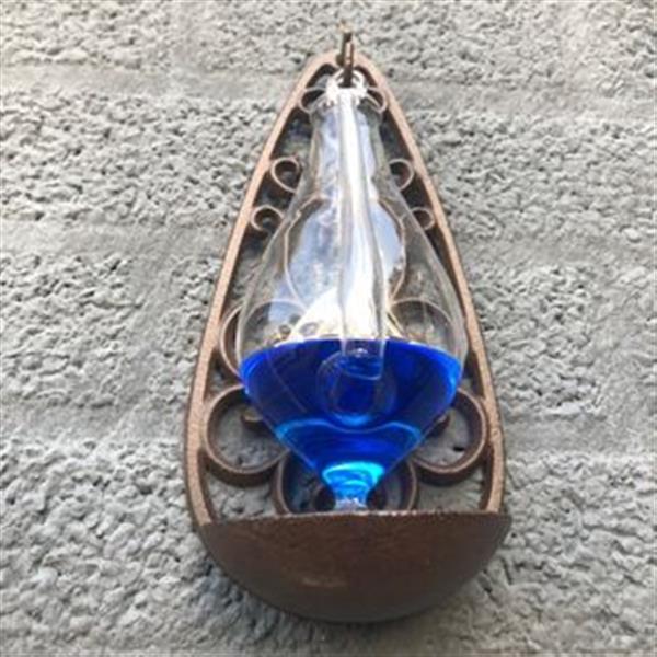 Grote foto buitenkant barometer luchtdrukmeter beugel gemaakt van gietijzer met glazen container huis en inrichting woningdecoratie