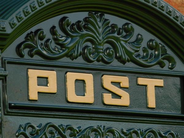 Grote foto wandbrievenbus post groen alu tuin en terras overige tuin en terras