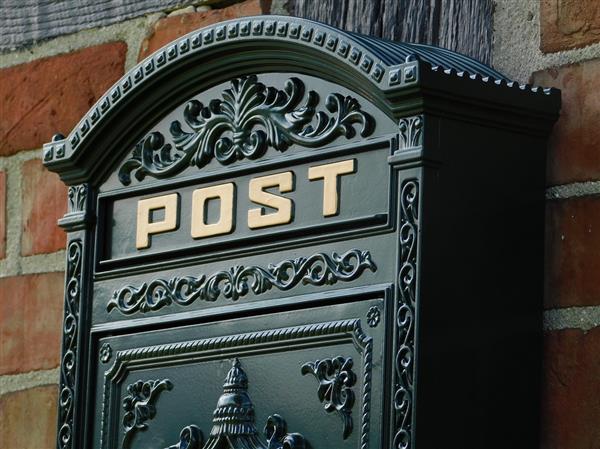 Grote foto wandbrievenbus post groen alu tuin en terras overige tuin en terras