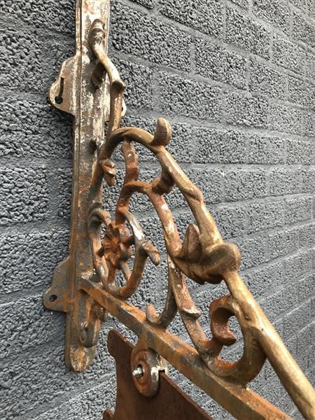 Grote foto winkel bord lange plaat gietijzer ongeverfd vliegroest verzamelen overige verzamelingen