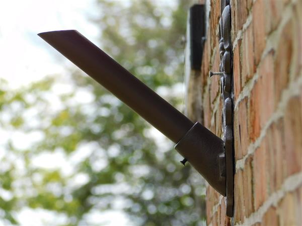 Grote foto vlaggenstokhouder met franse lelie bruin gietijzer verzamelen overige verzamelingen