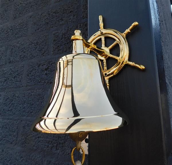 Grote foto deurbel bel schip messing doe het zelf en verbouw deuren en horren